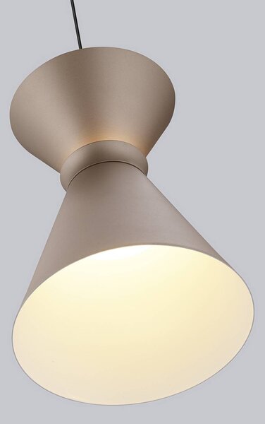 Helestra LED závěsné světlo LUK, hnědá, 1 žárovka, stmívatelné, stmívatelný, Hnědá / rez, Kuchyň, Hliník