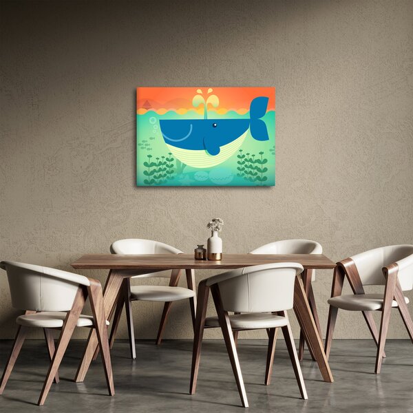 Obraz - Veselá velryba (70x50 cm)