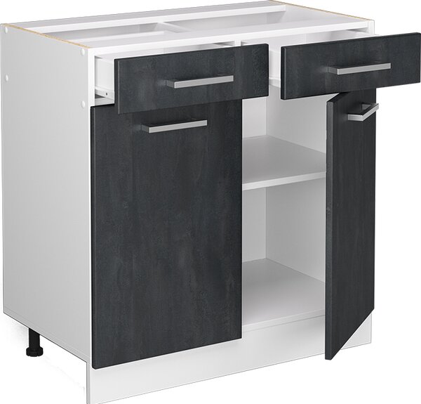 Spodní skříňka kuchyňské linky Vicco R-Line Černý beton 80 cm bez pracovní desky, Model 47626