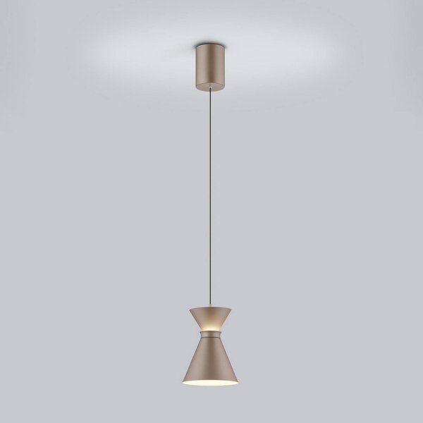 Helestra LED závěsné světlo LUK, hnědá, 1 žárovka, stmívatelné, stmívatelný, Hnědá / rez, Kuchyň, Hliník