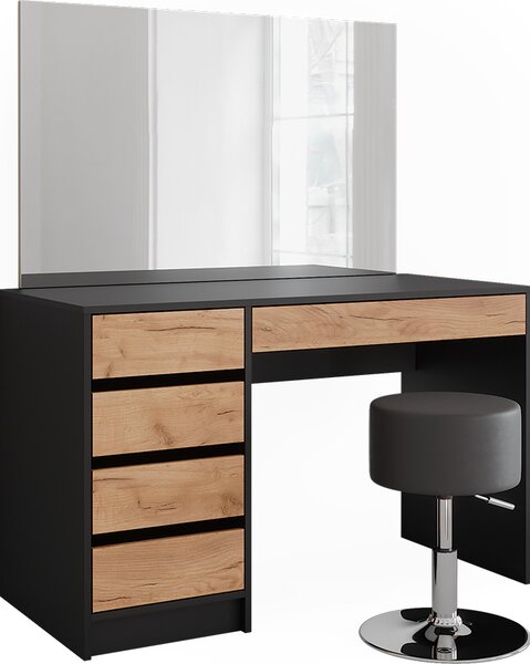 Toaletní stolek Vicco Sherry Antracit/zlatý dub 120 x 75 cm se zrcadlem a stoličkou, Model 52028
