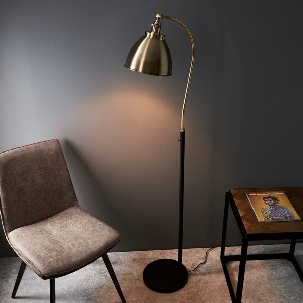 Endon 98748 - Stojací lampa FRANKLIN 1xE27/10W/230V mosaz/černá