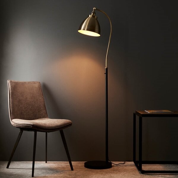 Endon 98748 - Stojací lampa FRANKLIN 1xE27/10W/230V mosaz/černá