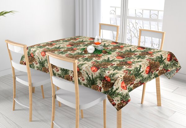 BELLATEX Ubrus VÁNOCE Zelená, Béžová, Oranžová 70x70 cm