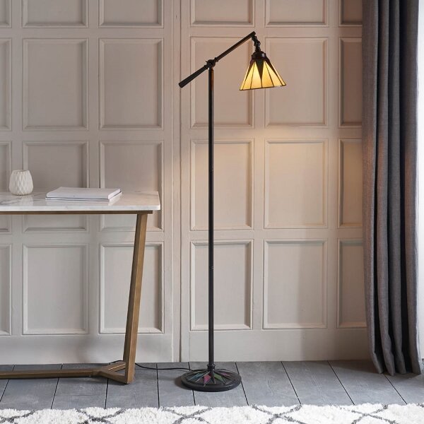Endon 74355 - Stojací lampa Tiffany DARK STAR 1xE14/40W/230V