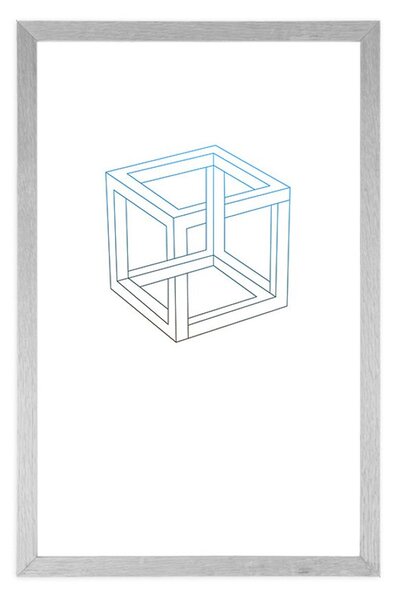 Plakát s paspartou minimalistická kostka