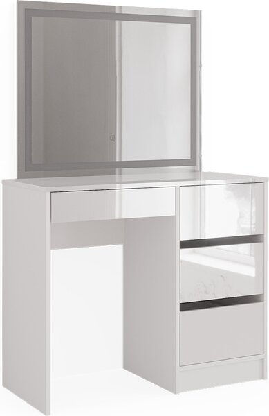 Toaletní stolek Vicco Sherry Bílá vysoký lesk 90 cm se zrcadlem LED, Model 40170