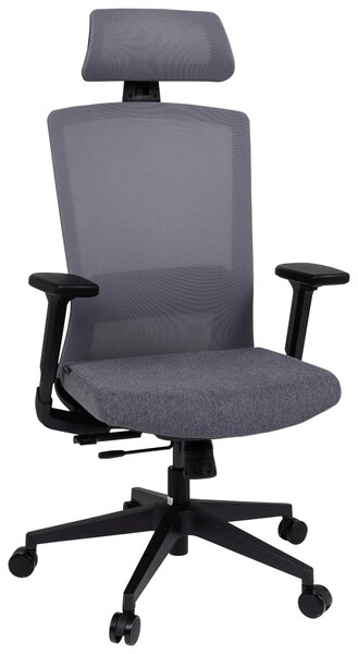 OTOČNÁ ŽIDLE, síťovina, plochá tkanina, šedá, černá MID.YOU - Online Only kancelářské židle, Online Only