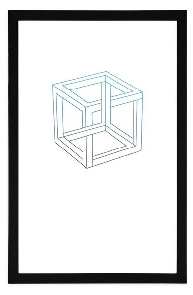 Plakát s paspartou minimalistická kostka