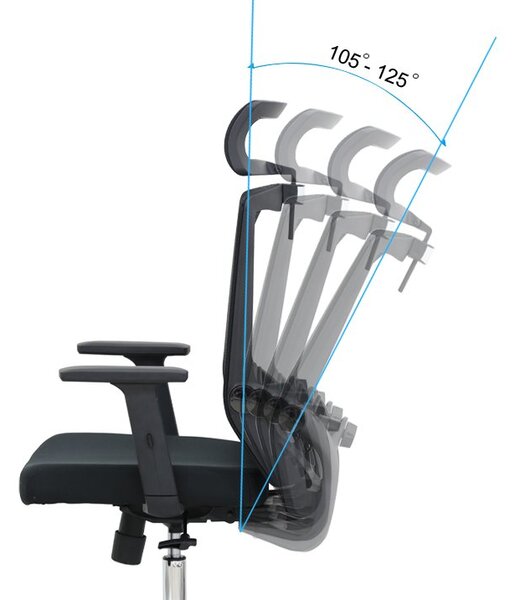 Kancelářská ergonomická židle Neoseat BRENDA — černá, nosnost 150 kg