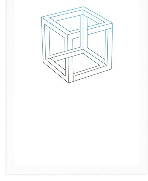 Plakát s paspartou minimalistická kostka