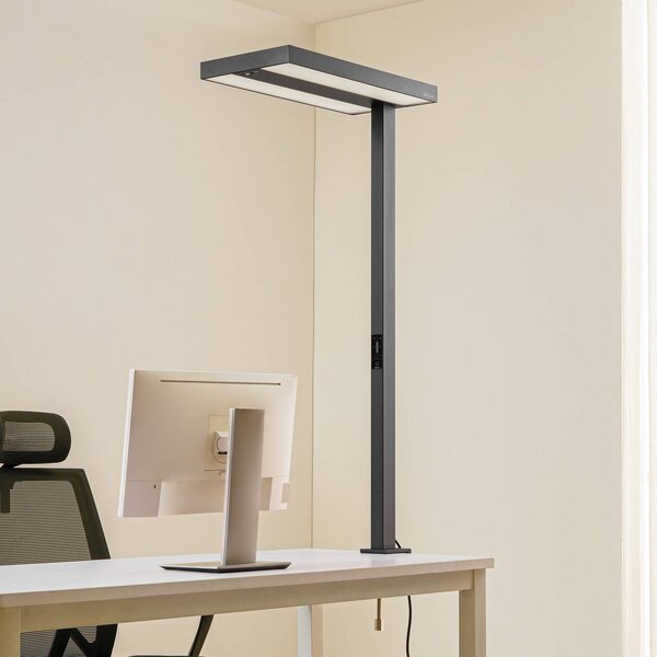 Arcchio LED kancelářská svítidla Logan černá, stmívatelné, senzor, stmívatelný, Černá, Pracovna / kancelář, Hliník, Moderní