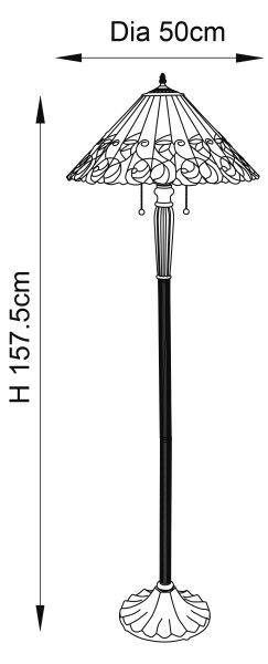 Endon 64192 - Stojací lampa Tiffany JAMELIA 2xE27/60W/230V pr. 50 cm