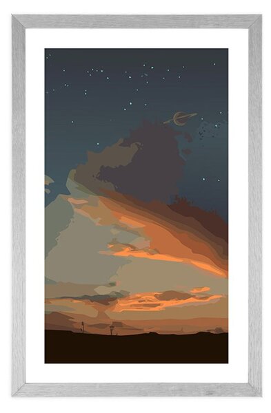 Plakát s paspartou magická noc v přírodě