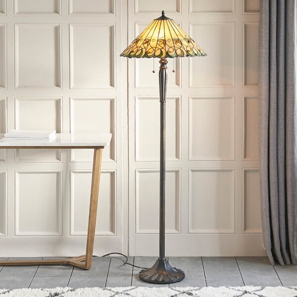 Endon 64192 - Stojací lampa Tiffany JAMELIA 2xE27/60W/230V pr. 50 cm