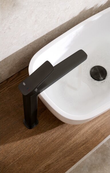 KFA Armatura 4522-825-81 - Umyvadlová baterie + výpusť MALAGA 17 cm černá