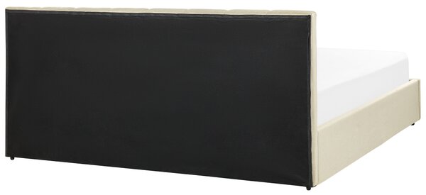 Postel s úložným prostorem Tkanina DREUX 180 x 200 cm Béžová