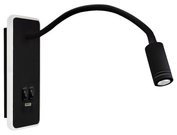 Nástěnné LED svítidlo Base, 1x LED 8+2w, 4000k, b, vypínač