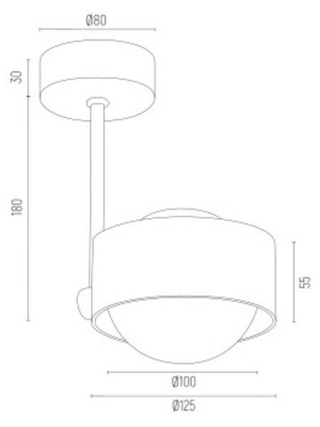 Argon Stropní světlo Mado, béžové, 1 žárovka, výška 21 cm, ocel/sklo, stmívatelný, Krémová / jantar, Obývací pokoj / jídelna, kov, Moderní