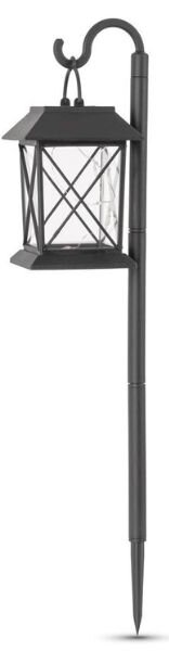 Zahradní solární světlo LED lucerna, 42cm, zapichovací, černá, teplé světlo