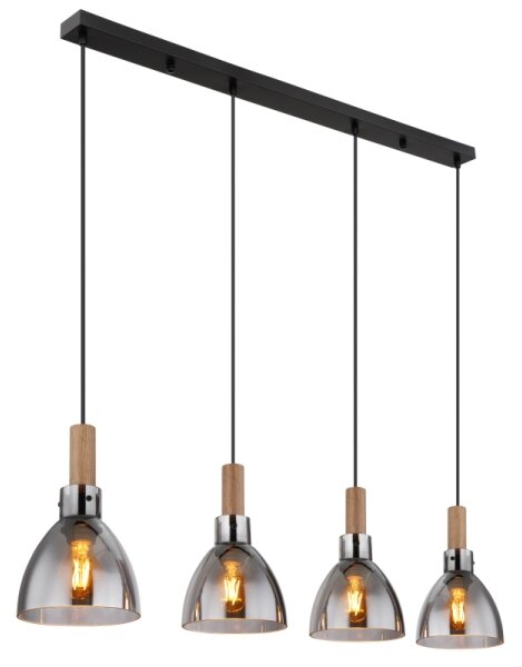 Globo 15550-4H - Lustr na lanku MATTEA 4xE27/6W/230V černá/kouřová