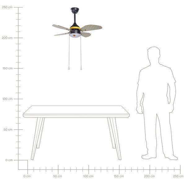 Stropní ventilátor se světlem DOLORES LED Žlutá