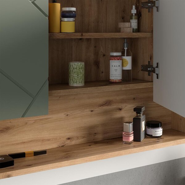 Koupelnová zrcadlová skříňka Vicco Irma Šalvějově zelená 80.1 x 55 cm, Model 59035