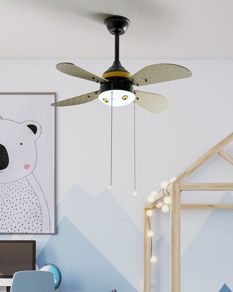 Stropní ventilátor se světlem DOLORES LED Žlutá