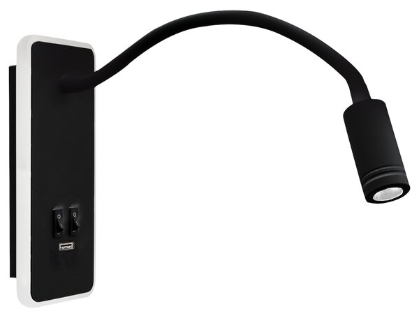 Nástěnné LED svítidlo Base, 1x LED 8+2w, 4000k, b, vypínač