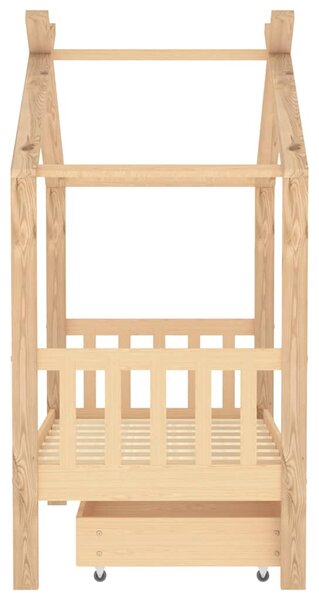 Rám dětské postele se zásuvkou masivní borovice 70 x 140 cm 322145