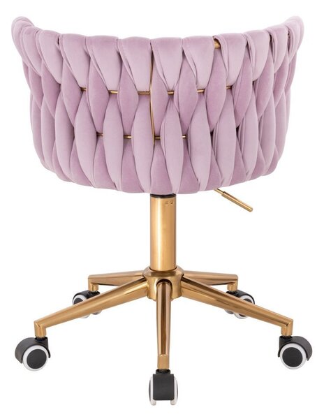 LuxuryForm DESIGN Židle LYON VELUR na zlaté podstavě s kolečky - levandule
