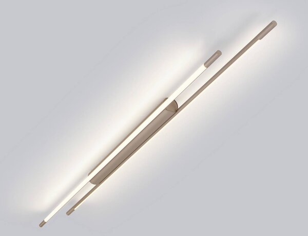 Helestra LED stropní svítidlo LEDA, hnědé, délka 150 cm, stmívatelné, stmívatelný, Hnědá / rez, Pracovna / kancelář, Hliník