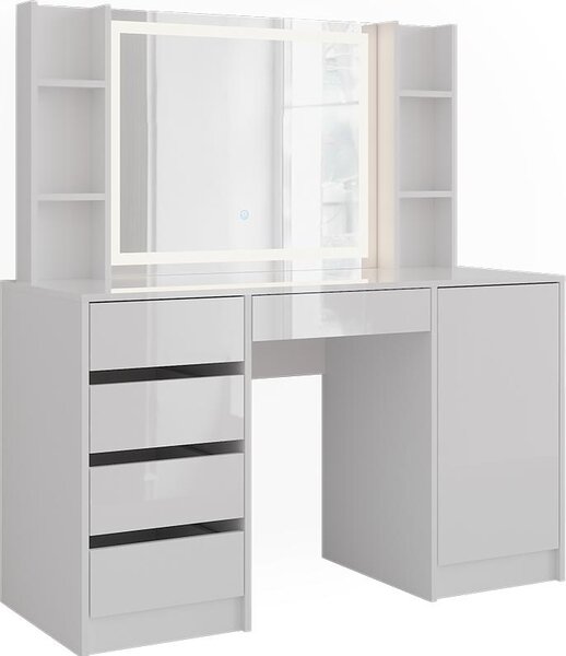 Toaletní stolek Vicco Sherry Bílá/bílý vysoký lesk 128.2 cm 4 díly, Model 57645