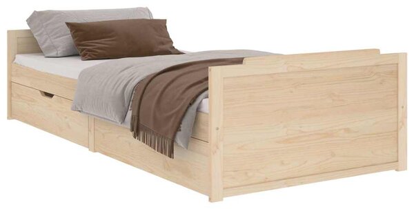 Rám postele se zásuvkami masivní borové dřevo 90 x 200 cm 322159