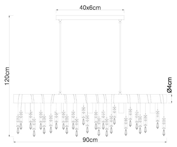 Globo 15532-5HB - Lustr na lanku KIRA 5xE14/40W/230V černá