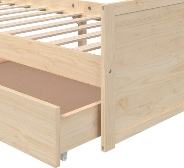 Rám postele se zásuvkami masivní borové dřevo 90 x 200 cm 322159