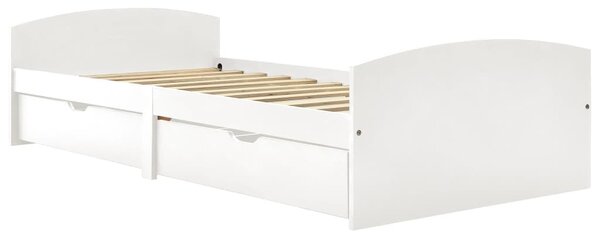 Rám postele se 2 zásuvkami bílý masivní borovice 90 x 200 cm 322155