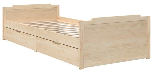 Rám postele se zásuvkami masivní borové dřevo 90 x 200 cm 322159