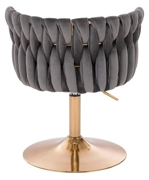 LuxuryForm DESIGN Židle LYON VELUR na zlatém talíři - tmavě šedá