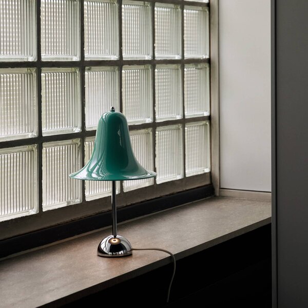 Verpan Stolní lampa Pantop, tmavě modrozelená, výška 23 cm, Zelená, Obývací pokoj / jídelna, kov, Design