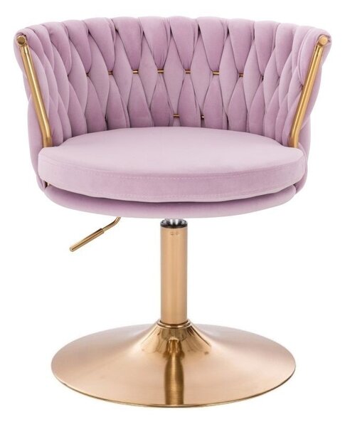 LuxuryForm DESIGN Židle LYON VELUR na zlatém talíři - levandule