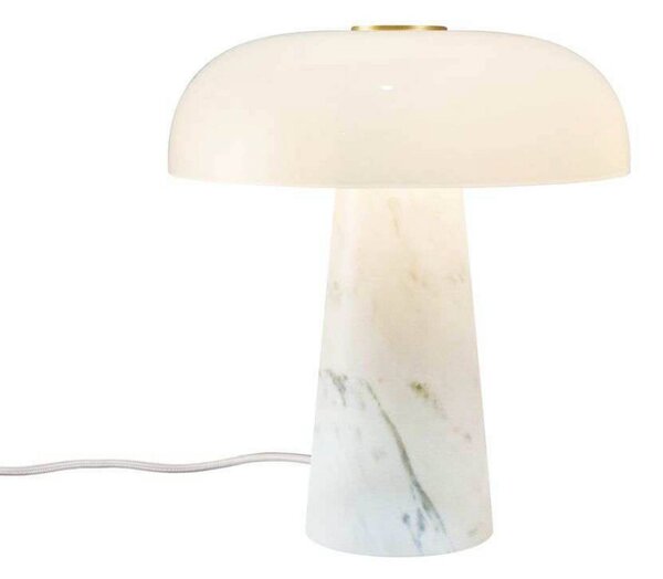 DFTP by Nordlux Stolní lampa Glossy, bílá, výška 24 cm, mramor/sklo, Bílá / opál, Obývací pokoj / jídelna, Kámen, Skandinávský