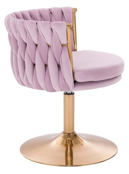 LuxuryForm DESIGN Židle LYON VELUR na zlatém talíři - levandule