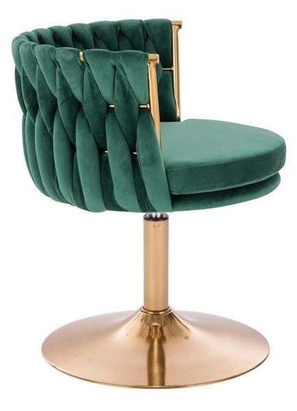 LuxuryForm DESIGN Židle LYON VELUR na zlatém talíři - zelená