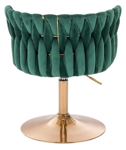 LuxuryForm DESIGN Židle LYON VELUR na zlatém talíři - zelená