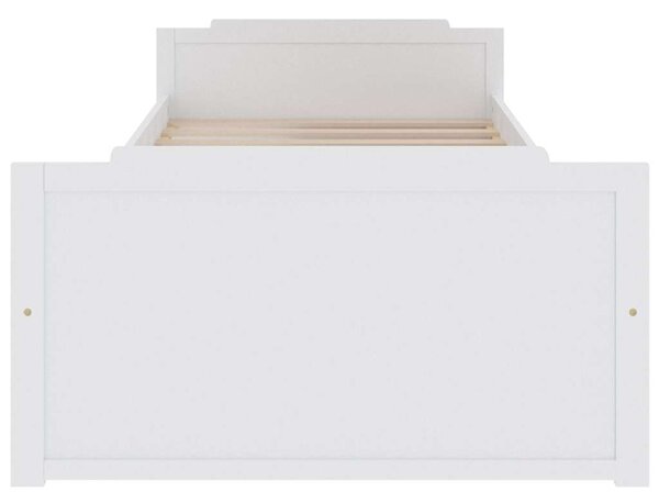 Rám postele se zásuvkami bílý masivní borové dřevo 90 x 200 cm 322160