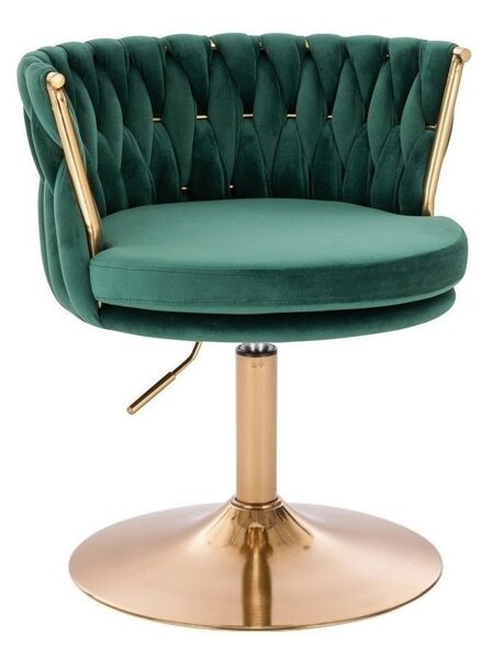 LuxuryForm DESIGN Židle LYON VELUR na zlatém talíři - zelená