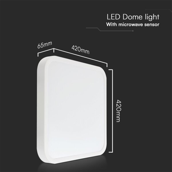 LED Koupelnové stropní svítidlo se senzorem LED/36W/230V IP44 4000K 42x42 cm+DO