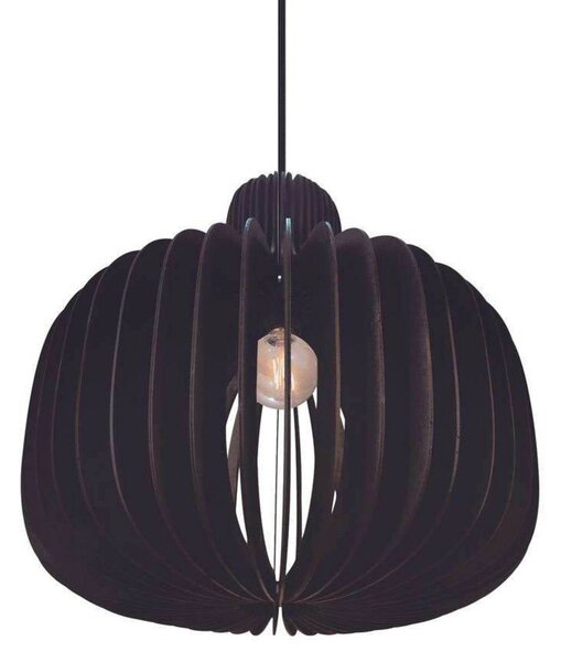 Nordlux Závěsné světlo Hazo, Ø 43 cm, černé, dřevo, stmívatelný, Obývací pokoj / jídelna, Dřevo, Skandinávský