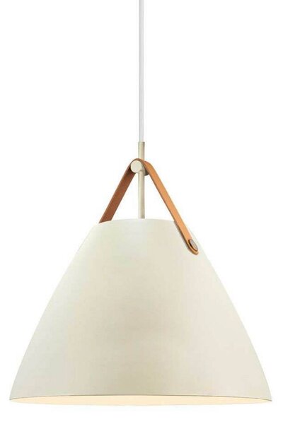 DFTP by Nordlux Závěsné světlo Strap, písková barva, Ø 36 cm, kov/kůže, stmívatelný, Krémová / jantar, Obývací pokoj / jídelna, Textil / tkanina / hedvábí, Skandinávský